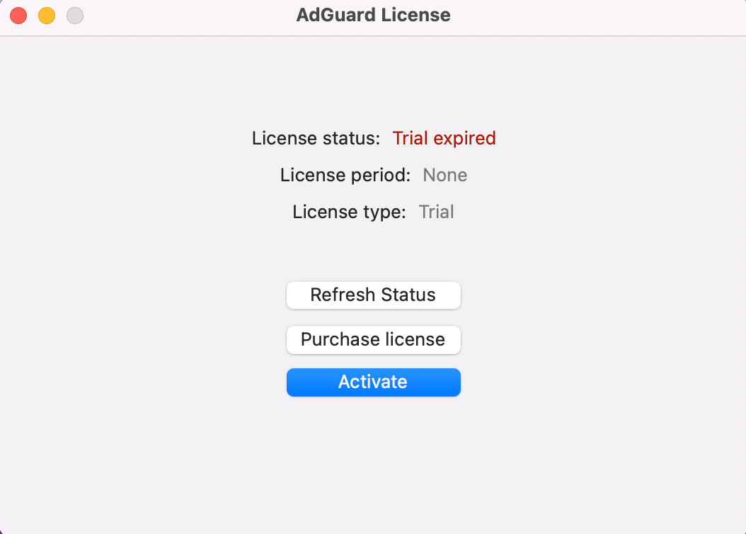 License screen *border